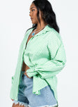 product Princess Polly Full Sleeves V-Neck  Swindon Shirt Green Stripe