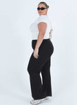 product Princess Polly High Waisted Pants  Allen Ribbed Pants Black Curve