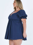 product Princess Polly Asymmetric Neckline  Blissful Mini Dress Navy Curve