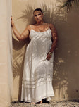 product Princess Polly Square Neck  Milden Linen Blend Maxi Dress White Curve