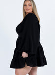 product Princess Polly Crew Neck  Danny Long Sleeve Mini Dress Black Curve