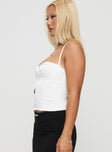 Bonaire Embroidered Corset Top White