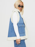 Ottilie Shearling Vest Blue