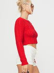 Hold Your Hand Cardigan Red