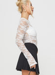 Feelix Long Sleeve Lace Bodysuit White