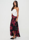 Cooperi Maxi Skirt Black / Red Floral Princess Polly  Maxi 