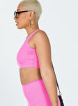 side view of model wearing Princess Polly Kesor Top Pink 