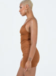 product Princess Polly Asymmetric Neckline  Holmwood Mini Dress Rust