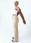 side view of model wearing Princess Polly Julian Pants Beige 