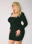 product Princess Polly Asymmetric Neckline  Denielle Mini Dress Black Curve