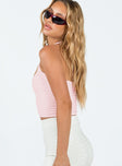 Crop top Halter neck tie fastening  Good stretch   Unlined 