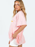 product Princess Polly Half Sleeves Crew Neck  Soleil Oversized Tee Pink