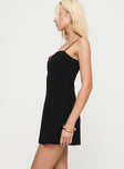 Radiante Scalloped Mini Dress Black