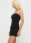 Runey Strapless Playsuit Black