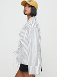 Spiri Shirt White / Black Stripe