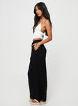 Front view of model wearing  front Princess Polly High Waisted Pants High Waisted Pants High Waisted Pants High Waisted Pants  Parklea Pants Black