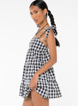 product Princess Polly Square Neck  Lilah Gingham Mini Dress Black / White