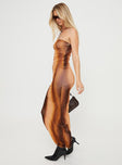 product Princess Polly Asymmetric Neckline  Luela Maxi Dress Pink / Brown Tall