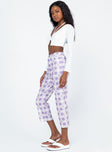 side view of model wearing Princess Polly Marlissa Pants Purple 