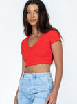 product Princess Polly Short Sleeves Square Neck  Jody Top Red