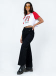 Front view of model wearing  front Princess Polly High Waisted Pants High Waisted Pants High Waisted Pants High Waisted Pants  Breeana Pants Black