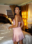 Front view of model wearing  front Princess Polly Square Neck  Lorah Corset Mini Dress Pink