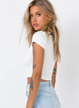 product Princess Polly Three Fourth Sleeves Square Neck  The Classic Cropped Tee White