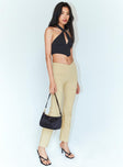 side view of model wearing Princess Polly Zara Pant Beige 