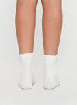 Jenah Bow Socks White