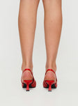 Denalia Pointed Toe Heels Red Matte