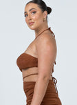 side view of model wearing Princess Polly Cabo Top Brown 