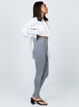 side view of model wearing Princess Polly Nolen Leggings Grey 