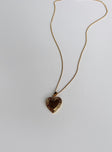 Necklace Dainty chain  Heart pendant  Lobster clasp fastening 