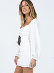 product Princess Polly Asymmetric Neckline  Lillie Long Sleeve Mini Dress White Tall