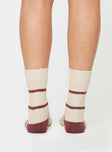 Jenneyfer Socks Cream/pink