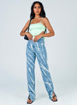 front view of model wearing Princess Polly Alabama Jean Tie Dye Denim Mid Rise 