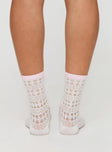 Brookvale Sock White / Pink