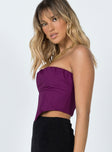 side view of model wearing Princess Polly Bad Gal Bustier Purple 