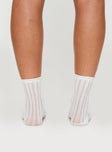 Snowstorm Socks White