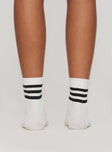 Lilt Crew Socks White