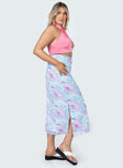   side view of model wearing Princess Polly Aliana Midi Skirt Multi 