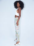 side view of model wearing Princess Polly Arlowe Flare Pants Multi 