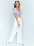 product Princess Polly High Waisted Pants  Ayla Linen Pants White Petite