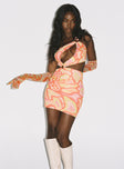 front view of model wearing Princess Polly Greater Power Mini Dress Multi 