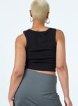 product Princess Polly Sleeveless Asymmetric Neckline  The Rolling Stones Butterly Cropped Tank Black