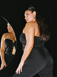 back view of model wearing Princess Polly Rhythm Stud Top Black Curve 