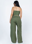 back view of model wearing Princess Polly La Quinta Pant Khaki 