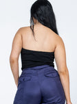 back view of model wearing Princess Polly Oscar Strapless Bodysuit Black Sleeveless straight 