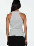 product Princess Polly Sleeveless Plunger  Galliniski Knit Top Grey