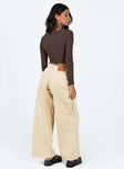 product Princess Polly Mid Rise  Adrianne Wide Leg Cargo Jeans Stone